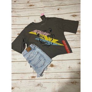 NWT oversized crop tiger tee XS
